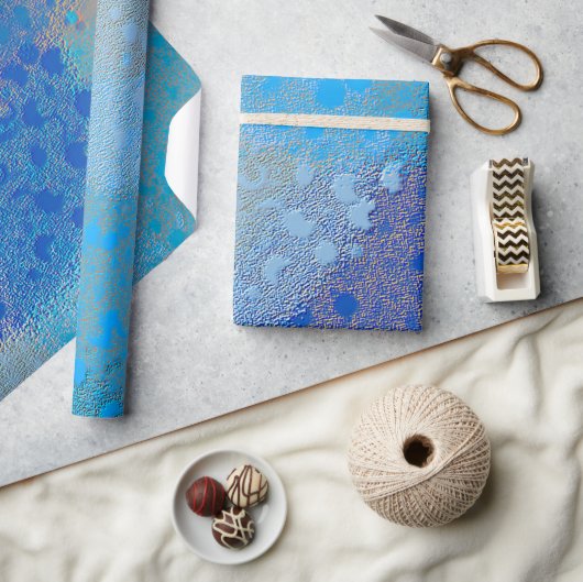 PAPIER CADEAU BLUE TEXTURED ABSTRACT PATTERN (Artisanat)