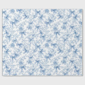 Papier Cadeau Blue Toile Coquette Pattern  (Plat)