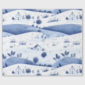 Papier Cadeau Blue Toile Countryside Scene (6) (Plat)
