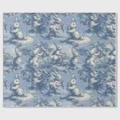 Papier Cadeau Blue Toile Easter Bunny | Vintage Rabbit (Plat)