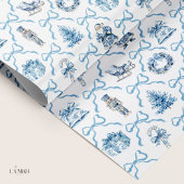Papier Cadeau Blue Toile Nutcracker Wrapping Paper Christmas