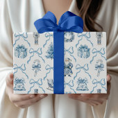 Papier Cadeau Blue Toile Nutcracker Wrapping Paper Christmas