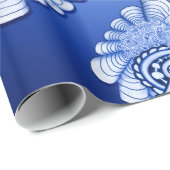 Papier Cadeau Blue Treble Clef Music Art (Coin rond)