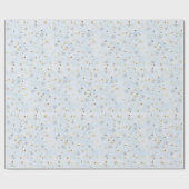 Papier Cadeau Blue Twinkling Stars Holiday Giftwrap (Plat)