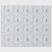 Papier Cadeau Blue Under the Sea Mermaid Birthday (Plat)