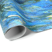 Papier Cadeau Blue Water-Lys, art (Coin rond)