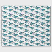 Papier Cadeau Blue Whale Motif Océan (Plat)