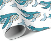 Papier Cadeau Blue Whale Motif Océan (Coin rond)
