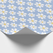 Papier Cadeau Blue White Daisy Pattern  (Coin)