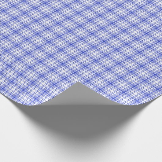 Papier Cadeau Blue white plaid 2 (Coin)