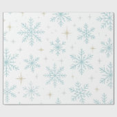 Papier Cadeau Blue & White Snowflake Sparkle Wrapping Paper  (Plat)