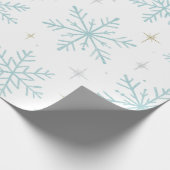 Papier Cadeau Blue & White Snowflake Sparkle Wrapping Paper  (Coin)