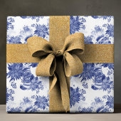 Papier Cadeau Blue White Stockings Mittens Noël