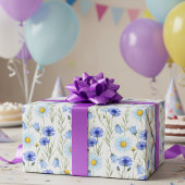 Papier Cadeau Blue Wildflower Meadow