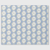 Papier Cadeau Blue Wildflower Wreath Elegant Botanical (Plat)