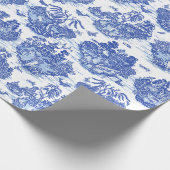 Papier Cadeau Blue Willow Animal Rabbit Cerf Fox Toile unique (Coin)