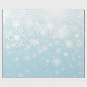 Papier Cadeau Blue winter snowflakes wrapping paper roll (Plat)