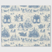 Papier Cadeau Blue Winter Toile Chinoiserie (Plat)