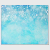 Papier Cadeau Blue Winter Wonderland Snowflake (Plat)