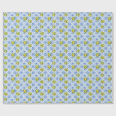 Papier Cadeau Blue Yellow Mediterranean Tile Lemon Bridal Shower (Plat)