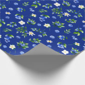 Papier Cadeau Blueberries and Foliage Pattern (Coin)
