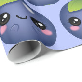 Papier Cadeau Blueberry de Kawaii (Coin rond)