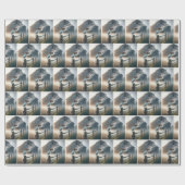 Papier Cadeau Bluebird Chanter Sur Le Billet De Clôture (Plat)