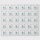 Papier Cadeau Bluebird dans le chapeau du Père Noël (Plat)