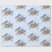 Papier Cadeau Bluebirds de nidification de l'aquarelle (Plat)