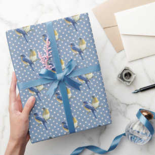 Papier Cadeau Bluebirds sur le Pois