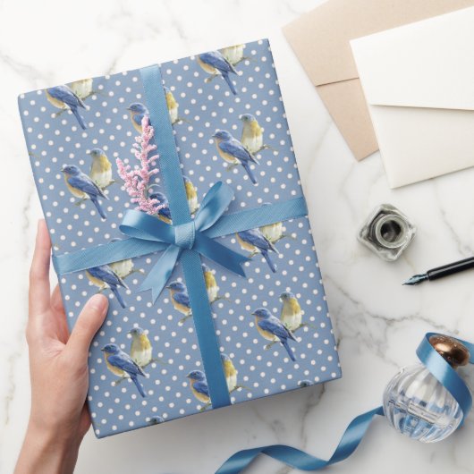 Papier Cadeau Bluebirds sur le Pois (Cadeaux)