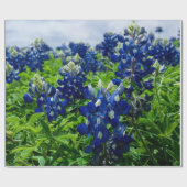 Papier Cadeau Bluebonnets Blue Floral Texas Texan Elegant (Plat)