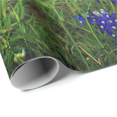 Papier Cadeau Bluebonnets Blue Floral Texas Texan Elegant (Coin rond)