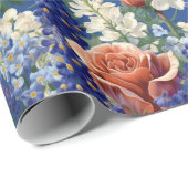 Papier Cadeau Bluebonnets et Motif Red Roses (Coin rond)