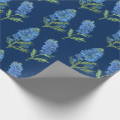 Papier Cadeau Bluebonnets Texas Blue Flowers Aquarelle (Coin)