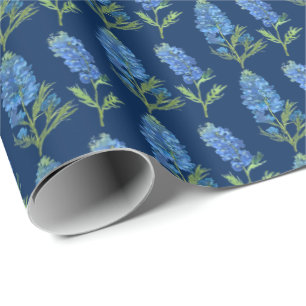 Papier Cadeau Bluebonnets Texas Blue Flowers Aquarelle