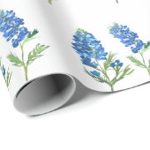 Papier Cadeau Bluebonnets Texas Blue Flowers Aquarelle (Coin rond)