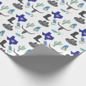 Papier Cadeau Bluebonnets Texas Flowers Fleur sauvage Aquarelle (Coin)