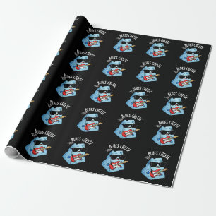Papier Cadeau Blues Fromage drôle Nourriture Pun Dark BG