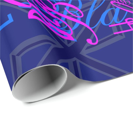 Papier Cadeau Blues pour un drapeau britannique Union Jack (Coin rond)