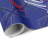 Papier Cadeau Blues pour un drapeau britannique Union Jack (Coin rond)