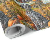 Papier Cadeau Bluetick Coonhound Chien Moisson d'automne Thanksg (Coin rond)