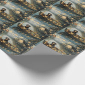 Papier Cadeau Bluetick Coonhound Noël Festive Voyage (Coin)