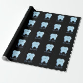 Papier Cadeau Bluetooth Funny Technique Blue Tooth Pun Dark BG (Déroulé)