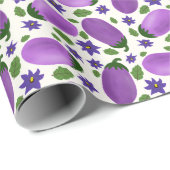 Papier Cadeau Blush & Bloom Eggplant Collection – Ivory Glow (Coin rond)