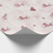 Papier Cadeau Blush Deer Hearts Christmas (Coin)