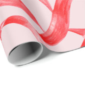 Papier Cadeau Blush Pink and Red Ribbon (Coin rond)