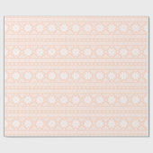 Papier Cadeau Blush Pink Fair Isle Sweat Motif de Noël (Plat)
