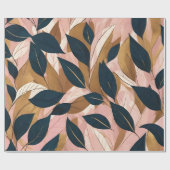 Papier Cadeau Blush Pink Gold Boho Collection Feuille tendance (Plat)