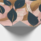 Papier Cadeau Blush Pink Gold Boho Collection Feuille tendance (Coin)